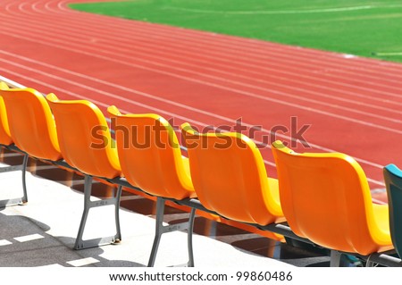 empty stadium seats at modern stadium