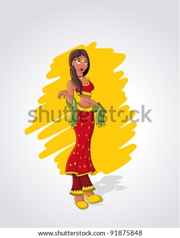 cartoon hindu women