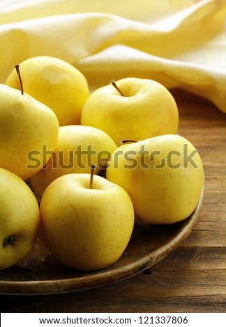 fresh autumn yellow apples
