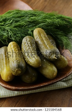 Pickles salted cucumbers, pickled vegetables