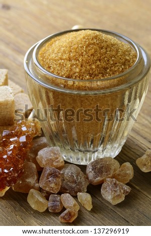 assorted brown sugar - sand, crystal and refined