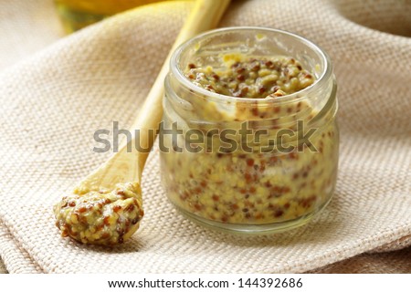 Traditional Dijon Mustard In A Glass Jar