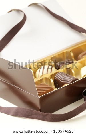 gift box of chocolate candies on a white background