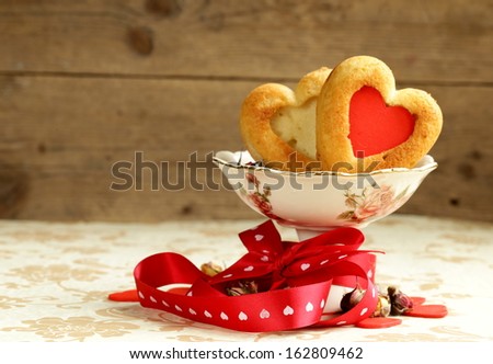 muffins in the shape of a heart - sweet gift for Valentine\'s Day