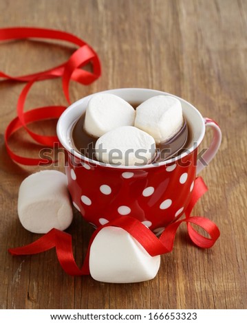 hot cocoa with marshmallows, sweet dessert drink