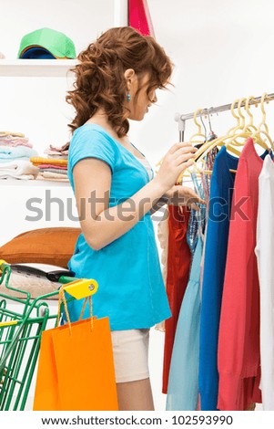bright picture of lovely woman in shop
