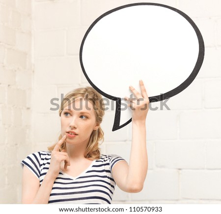 picture of pensive teenage girl with blank text bubble