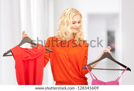 Bright Picture Of Lovely Woman With Clothes