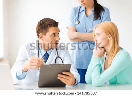 bright picture of male doctor with patient bright picture of male doctor with patient