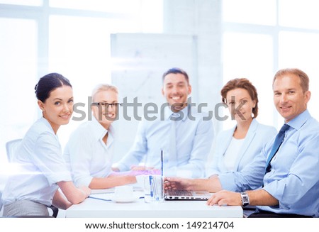 Business And Office Concept - Business Team Having Meeting In Office