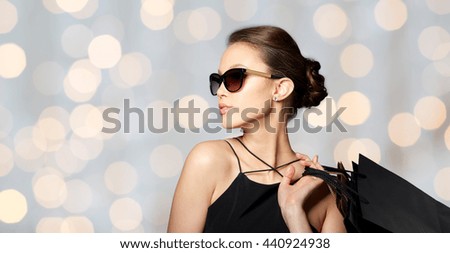 Collage six fashion models. Portrait of a full length young beautiful brunette women in a short purple dress, isolated on a white background