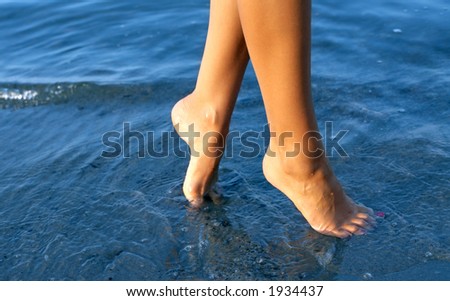 nice legs in blue water