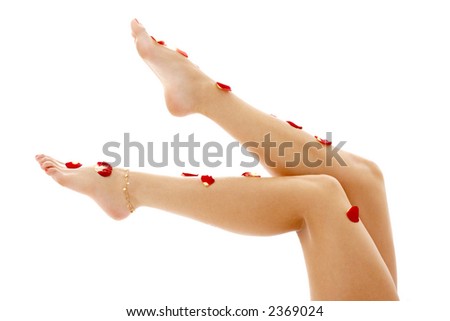 stock photo beautiful legs of lady relaxing in spa