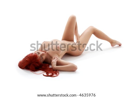 stock photo classical artistic nudity picture of naked redhead