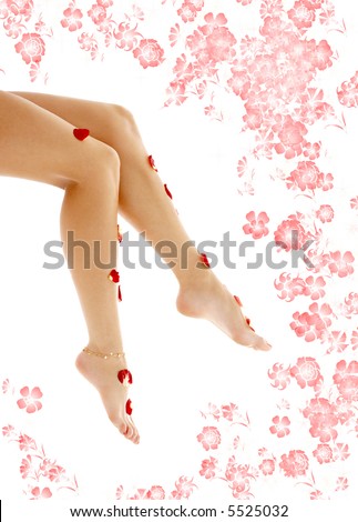 beautiful legs of lady relaxing in spa