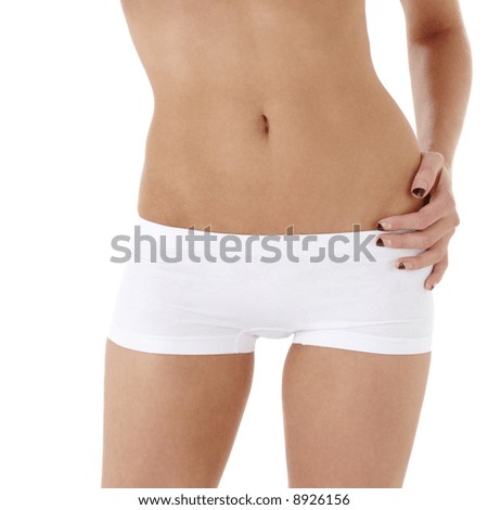 stock photo classical image of voluptuous female curves over white