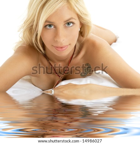 stock photo bright picture of lovely naked blonde woman