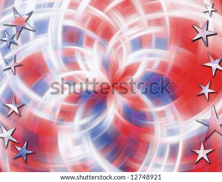 Red, white & blue swirling abstract blur background