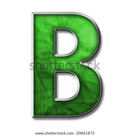 letter b. silver capital letter B