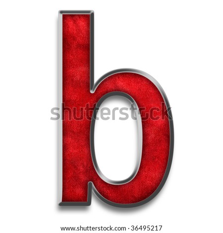 letter b. Lowercase letter b in red