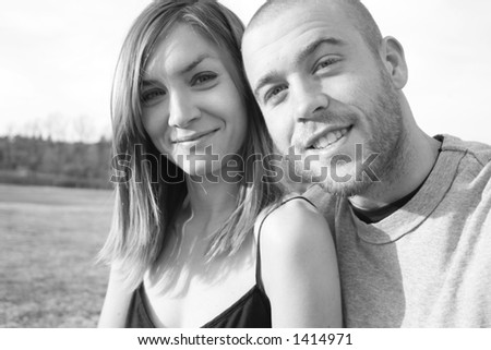 Happy couple in park