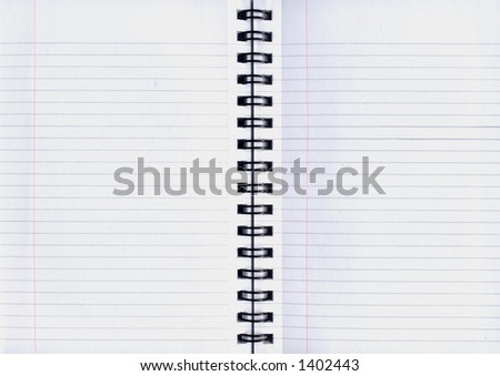 notebook pages with spiral binding in the middle