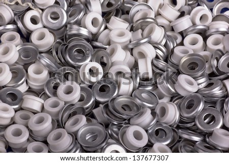 Texture of metal and plastic parts.