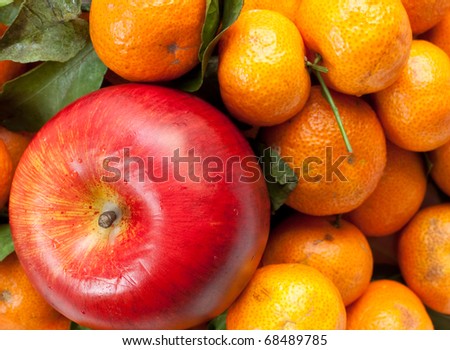 red apple and tangerine, a kind of orange from china