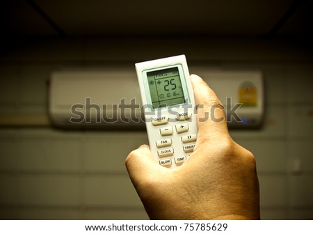 air conditioner remote control set as saving power temperature