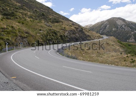 Curve road over blue sky