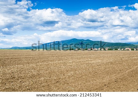 brown field and blue sky