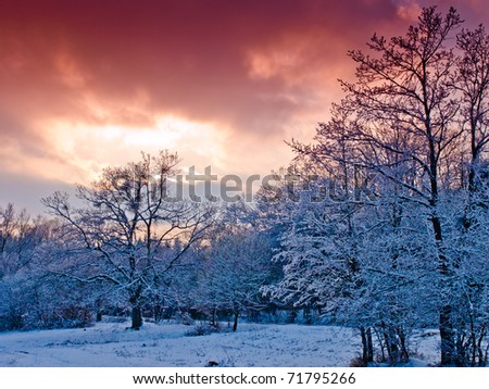 winter sunset background