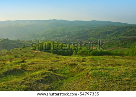 Endless hills and plains in the summer green