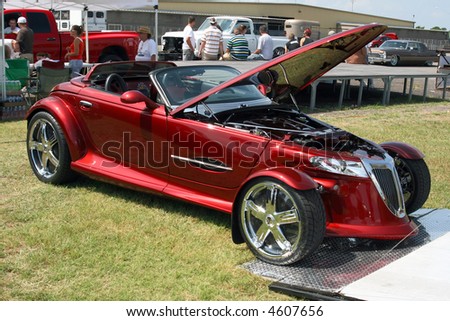 stock photo Maroon Plymouth Prowler