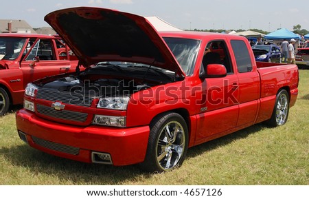 stock photo Red Chevrolet SS Pickup