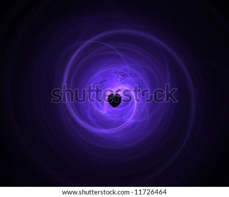A purple heart fractal on a black background