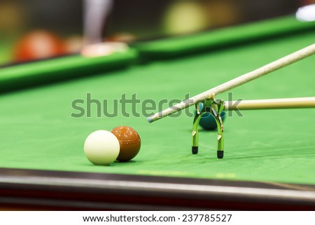 Snooker ball and rest stick