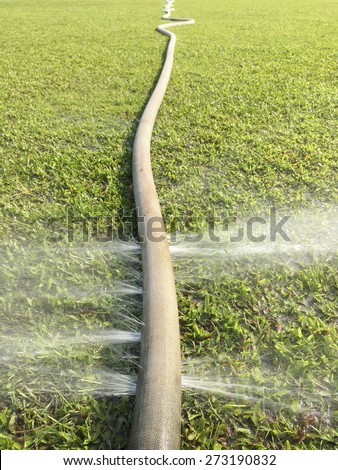 wasting water - water leaking from hole in a hose