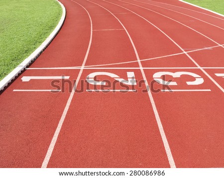 Start line at running track