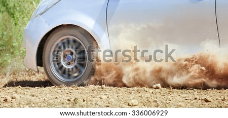 Rally Car in dirt track