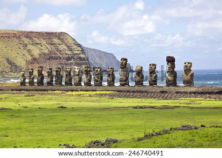 Ahu Tongariki - the largest ahu on Easter Island.