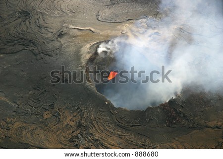 Pu\'u\'O\'o Cone of Kilauea Volcano - Hawaii Volcanoes National Park on the Big Island of Hawaii.