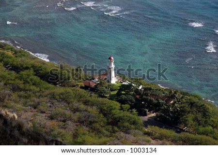 Diamond Head Lighthouse built on the side of Diamond Head Crater in Honolulu, Hawaii