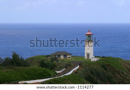 Lighthouse and National Wildlife Refuge at Kilauea Point on the island of Kauai in Hawaii. (Tourist attraction)