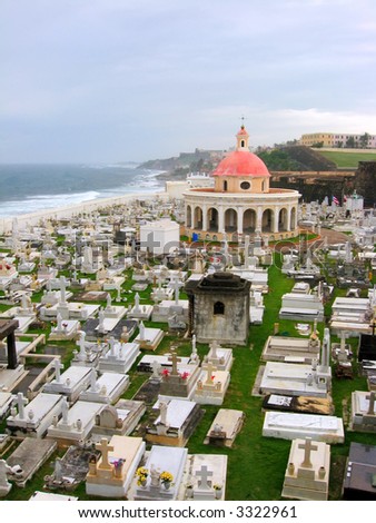 San Juan Cemetery at Fort El Morro in Old San Juan, Puerto Rico.