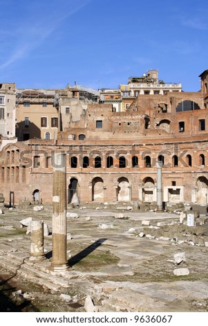 Trajan\'s Forum in the Imperial Forum in Rome, Italy. c 112 AD.