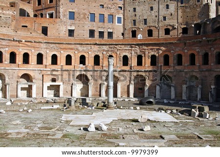 Trajan\'s Forum in the Imperial Forum in Rome, Italy. c 112 AD.