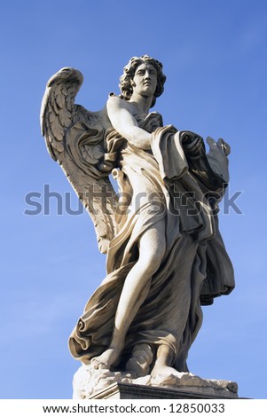 stock photo Angel Statue outside the entrance to Castel Sant'Angelo in