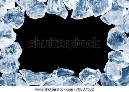 blue ice crystal frame on black
