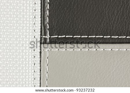 White grey black sewing leather.\
See my portfolio for more